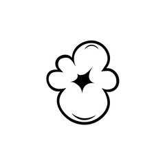 popcorn one piece glyph icon. Clipart image isolated on white background