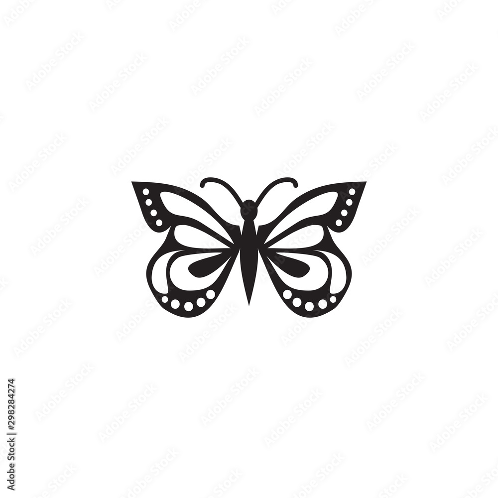 Poster butterfly icon logo design vector illustration template