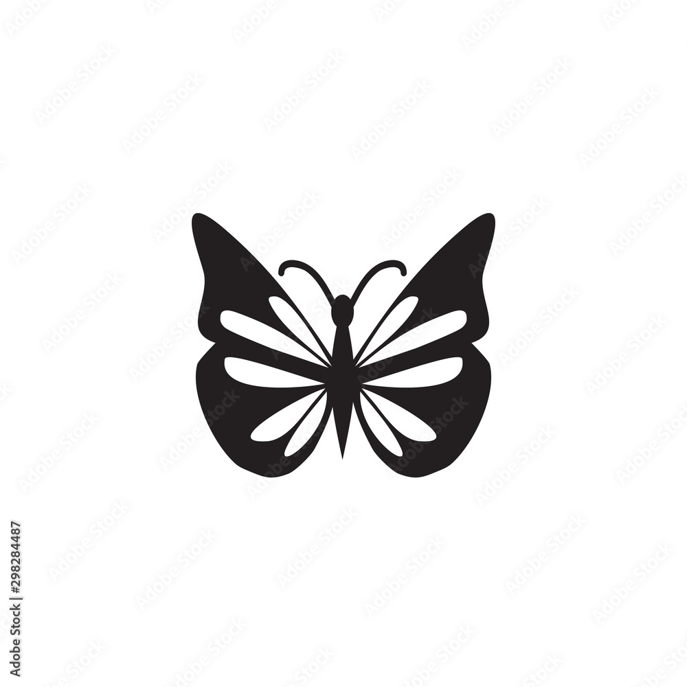 Poster butterfly icon logo design vector illustration template