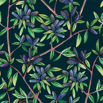 Honeysuckle Pattern Dark