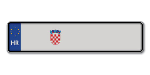 Car number plate croatia - obrazy, fototapety, plakaty