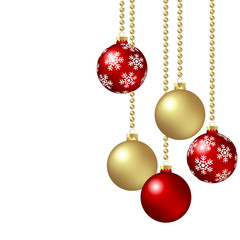 hanging christmas baubles concept