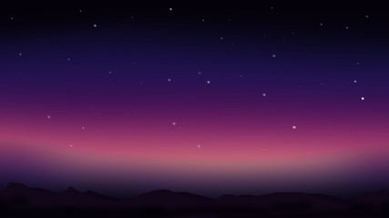 twilight sky and mountains background