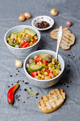 Stewed vegetables in a dish