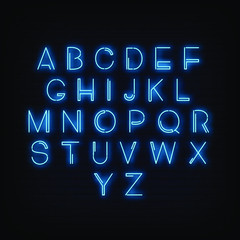 Alphabet Neon Signs Style Text Vector