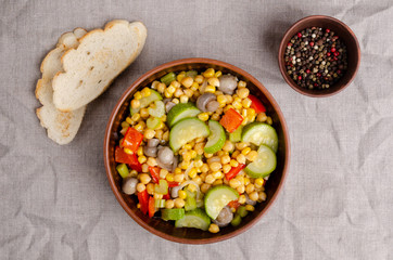 Stewed vegetables in a dish