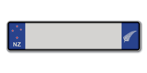 Car number plate. new zealand