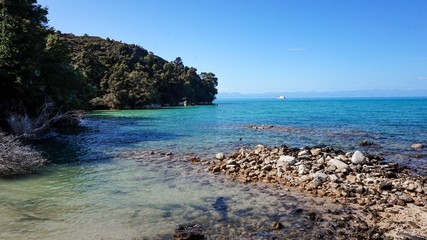 Walkway and the Beach at Anchorage Bay, Abel Tasman National Park, New Zealand