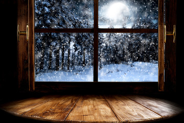 Winter window sill and free space for your decoration. 