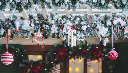 porch with christmas decorations
