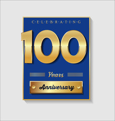 Gold and blue anniversary banner illustration collection