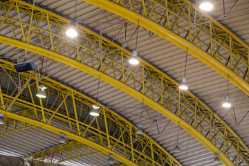 gymnasium's roof or stadium roof with light
