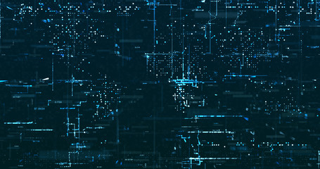 Abstract digital network data background, 3D rendering