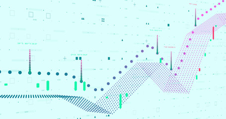 Abstract digital network data background, 3D rendering