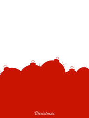 Christmas card with baubles silhouette