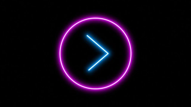 Set of 6 Math Symbol Graphics. Neon light animated lines drawn on and off. Glowing blue and pink colored bright lines on a black background.