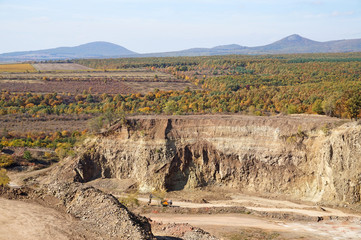Bauxite mine in the dell of mountain matra
