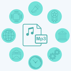 Music file vector icon sign symbol
