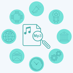 Music file vector icon sign symbol