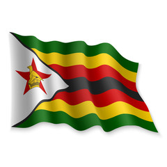 3D Waving Flag. Vector illustration