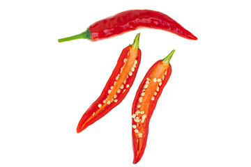 Close up red hot chili spur pepper