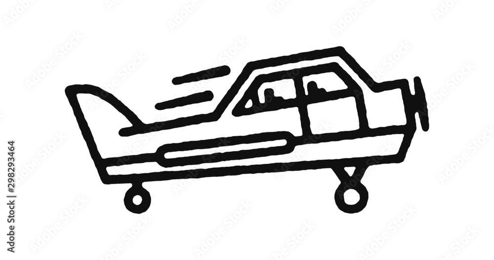 Aufkleber flight training outline icon animation footage/video. hand drawn like symbol animated with motion gr