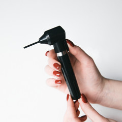  Stylish set for makeup artist. Black mixer for henna for eyebrows.