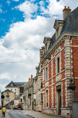 BOURGES, FRANCE - May 10, 2018: Street view of downtown in Bourges, France