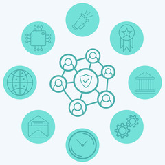 Fototapeta premium Network protection vector icon sign symbol