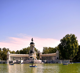Fototapeta na wymiar Monument a Alfonso XII in the gardens of the Retiro Park in Madrid. Spain. Europe. September 18, 2019
