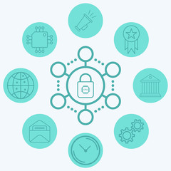 Network protection vector icon sign symbol