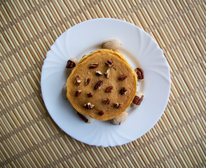 Pumpkin pancake with pecans
