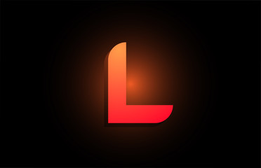 L orange black logo letter alphabet for company icon design