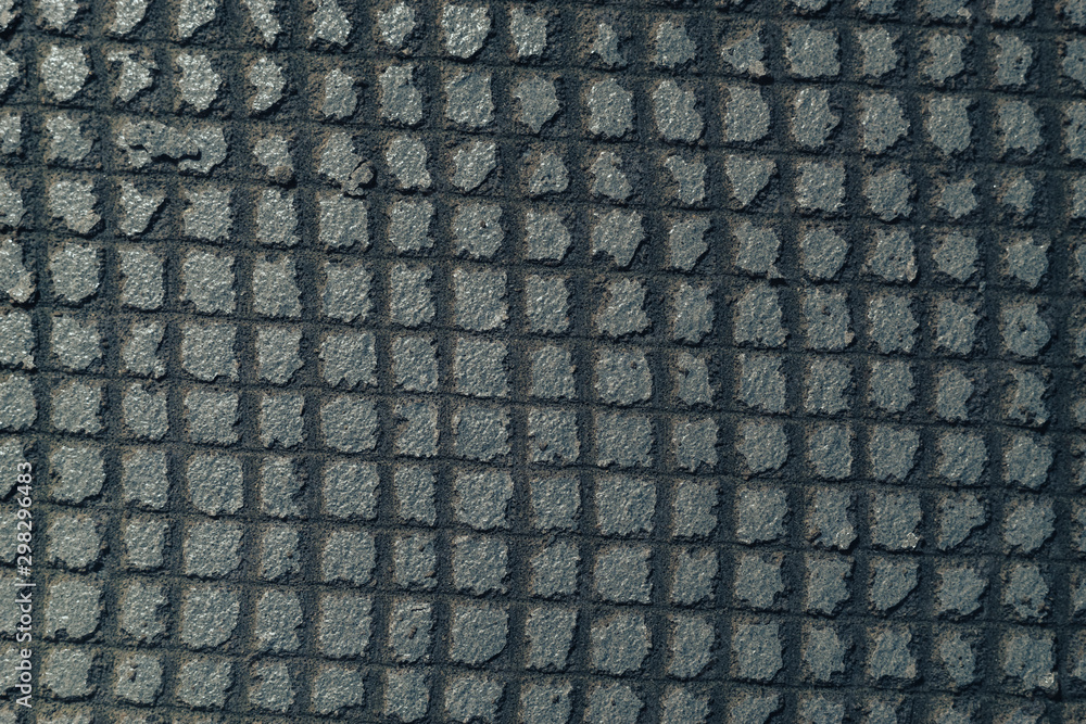 Poster Close up gray wall in grid background texture. Macro view.