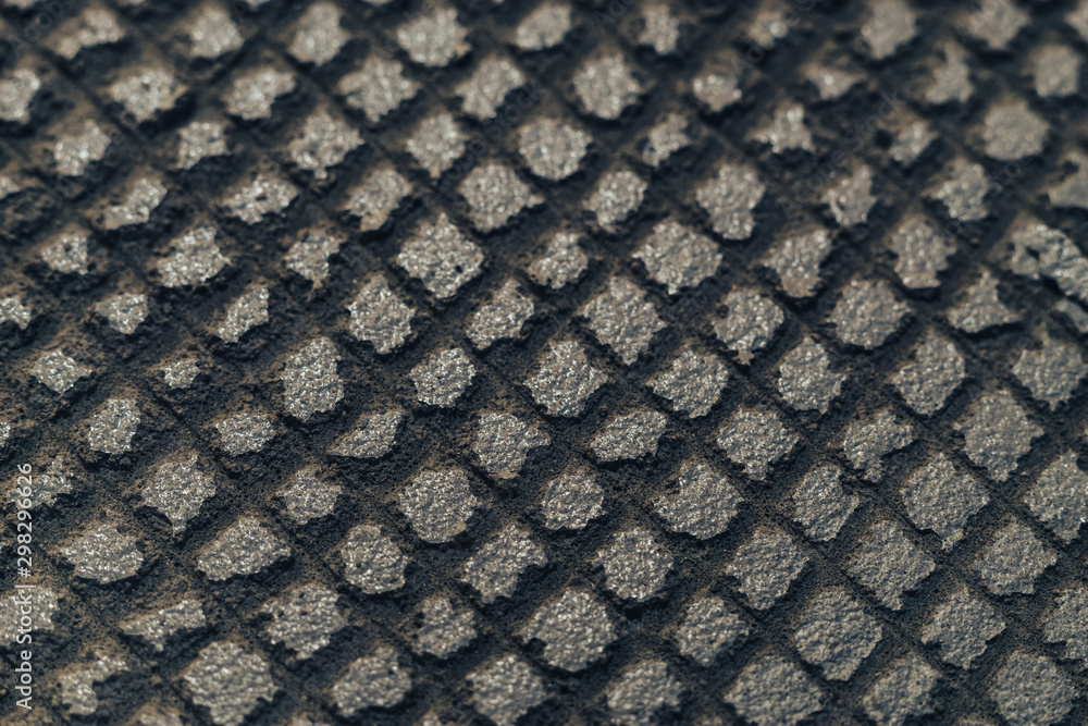 Poster Close up gray wall in grid background texture. Macro view.