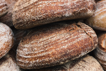 Sourdough fresh bread loaf artisanal food background