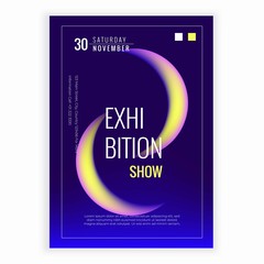 Fototapeta premium Elegant exhibition flyer templates isolated on white abstract background design. Modern trends background