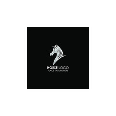 horse with white color logo template