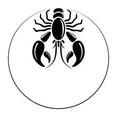 Lobster Silhouette Icon on White Background. Vector - Vector