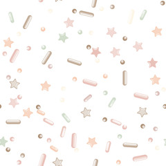 Sprinkle Cupcake Donut Topping. Seamless Pattern 