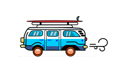 vector art of minivan
