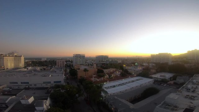 Float Down Above Hollywood During Sunset 4K