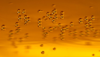 Air blebs in champagne glass