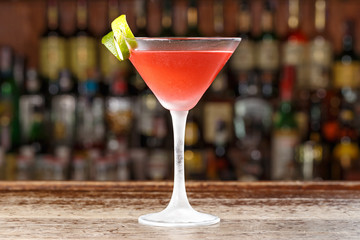 Cocktail on the basis of vodka at the bar