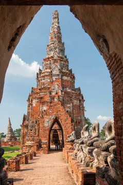 Wat Chaiwatthanaram in Ayutthaya historical park Thailand.