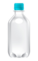 Realistic juice mineral beverage bottle mock-up image.Small mineral water bottle packaging mock-up. Isolated. 