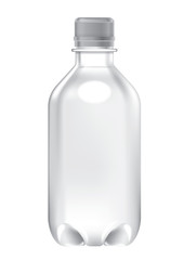 Realistic juice mineral beverage bottle mock-up image. Small water bottle packaging mock-up. Isolated. 