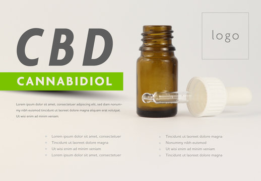 Cannabidiol Oil Infographic with Oil Dropper