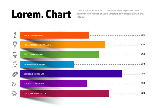 Colorful Chart Infographic with Outlined Icons