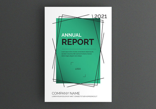 Report Cover Layout with Green Background
